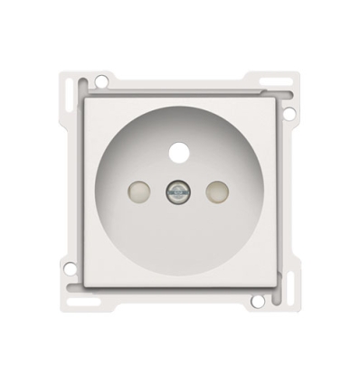 Niko Afwerkingsset voor stopcontact met penaarde en beschermingsafsluiters, inbouwdiepte 28,5 mm, white coated - 154-66601