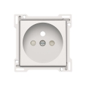 Niko Afwerkingsset voor stopcontact met penaarde en beschermingsafsluiters, inbouwdiepte 28,5 mm, white coated - 154-66601