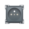 Niko Afwerkingsset voor stopcontact met penaarde en beschermingsafsluiters, inbouwdiepte 28,5 mm, steel grey coated - 220-66601