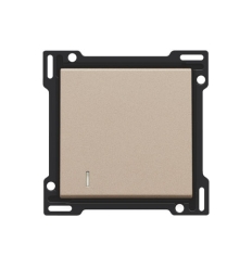 Niko Afwerkingsset met lens voor enkelvoudige schakelaar of drukknop, champagne coated - 157-60005