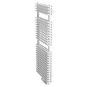 Henrad Arno Double H:1791 L:500 - 1402 Watt blanc RAL9016 raccordement central