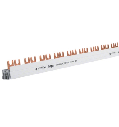 Hager Kamrail vork 2-polig 10 mm² 56 modulen - KDN263B