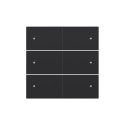 Niko Set de finition pour bouton-poussoir sextuple, libre de potentiel, 24 V, avec LED, black coated - 161-60150