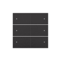 Niko Set de finition pour bouton-poussoir sextuple, libre de potentiel, 24 V, avec LED, piano black coated - 200-60150