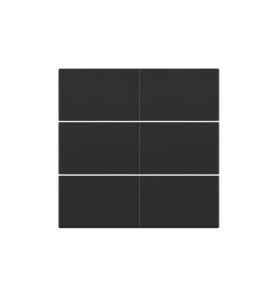 Niko Set de finition pour bouton-poussoir sextuple, libre de potentiel, 24 V, black coated - 161-60050