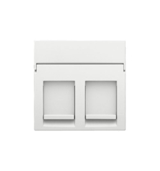 Niko Centraalplaat data 2x RJ, white coated - 154-65200