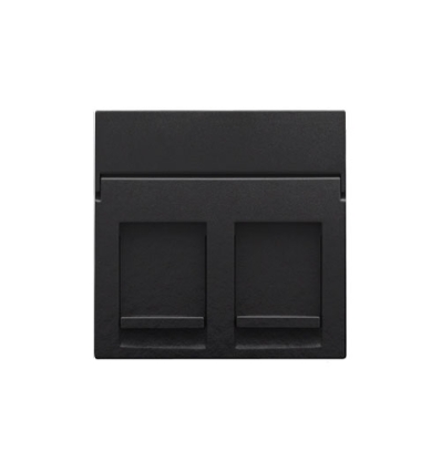 Niko Centraalplaat data 2x RJ, piano black coated - 200-65200
