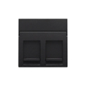 Niko Centraalplaat data 2x RJ, piano black coated - 200-65200