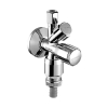 Schell Comfort robinet d'arret equerre 1/2" chrome combi BELGAQUA avec clapet anti-retour et raccord pour lessiveuse - 035490699