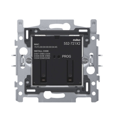 Niko Interrupteur double connecté, socle, 2 x 10 A (total max. 16 A),60 x 71 mm, fixation par griffes, Zigbee® - 552-72102 