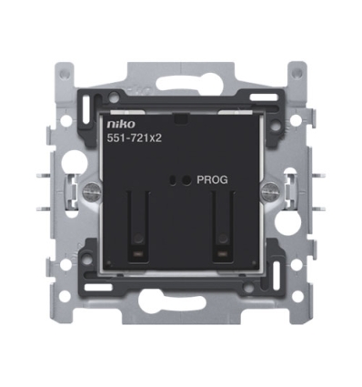 Niko Interrupteur double connecté, socle, 2 x 10 A (max. 16 A au total), 60 x 71 mm, fixation par griffes - 551-72102