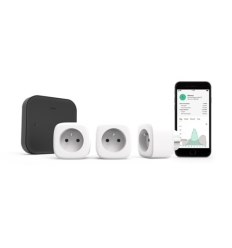 Niko Home Control starterskit energie met drie slimme stekkers, penaarde, Zigbee® - 552-99099