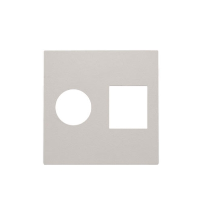 Niko Set de finition pour connexion coaxiale simple et connexion réseau RJ45, light grey - 102-65702