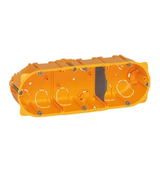 Legrand Batibox boîte d'encastrement multipostes entraxe 71 mm pour cloisons creuses - 3 postes - profondeur 40 mm - 080043