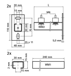Walraven BIS Console Kit ISO unversele bevestigingsset met overbrugging - 6923245 2
