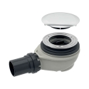 Geberit siphon de douche Ø90, avec cache pour ouverture d'évacuation chromé, garde d'eau 50 mm, sortie en PE - 150.551.21.1