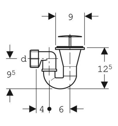 Geberit siphon de douche Ø62 avec plaque perforée en acier inoxydable - 150.071.00.1