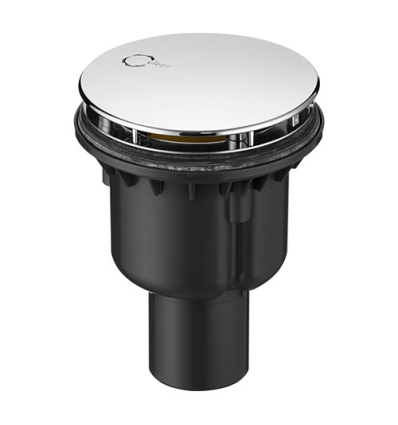 Viega Tempoplex douchesifon 90 mm - Coiffe chromée, siphon amovible, tube d'écoulement vertical (non collable) - 801786