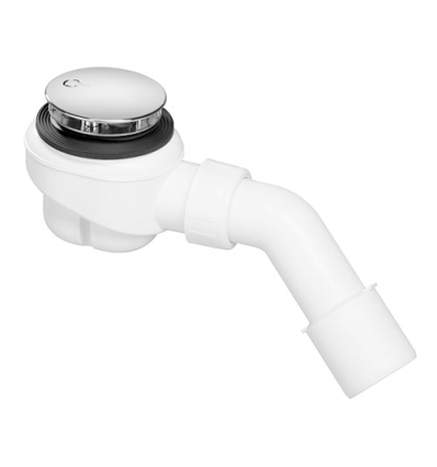 Viega Domoplex siphon de douche 52 mm - coiffe chromée, siphon amovible, coude d'écoulement 45° - 126582