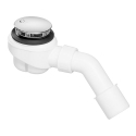 Viega Domoplex siphon de douche 52 mm - coiffe chromée, siphon amovible, coude d'écoulement 45° - 126582