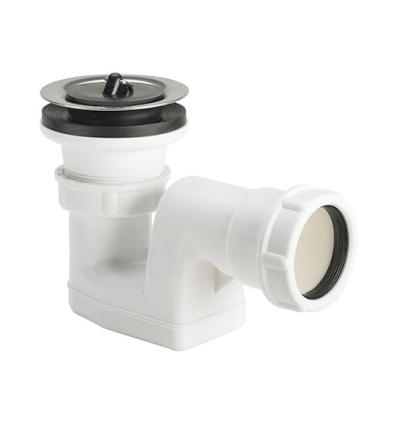 Viega PP siphon de douche avec crepin 6/4" x 70 mm - 40 mm - blanc synthetique - avec bouchon - 104030 