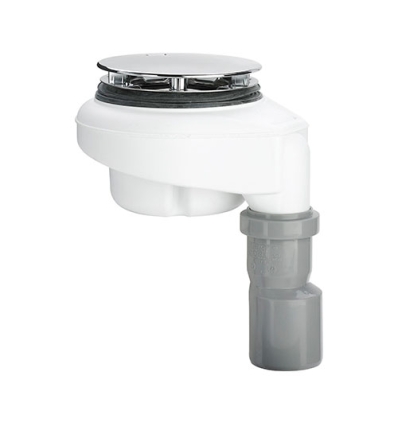 Viega Tempoplex siphon de douche Ø90 mm - Coiffe chromée, siphon amovible, tube d'écoulement vertical (non collable) - 576455