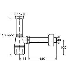 Viega PP bekersifon zonder crepine 6/4" x 40 mm - wit kunststof - 119270 2