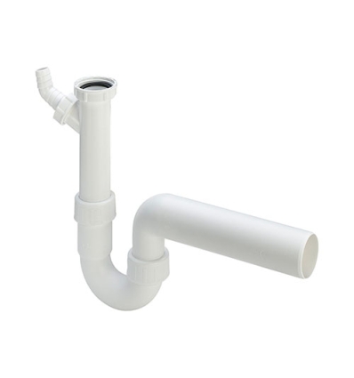 Viega siphon tubulaire 6/4" x 40 mm - pour évier, plastique - raccordement de flexible pour eaux usées, écoulement horizontal