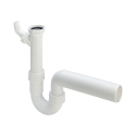 Viega siphon tubulaire 6/4" x 40 mm - pour évier, plastique - raccordement de flexible pour eaux usées, écoulement horizontal