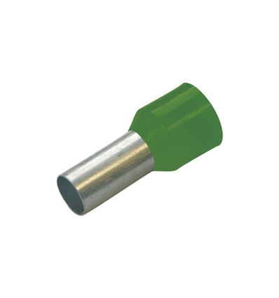 Haupa Adereindhuls, geïsoleerd, 6mm², L 12mm, groen Franse kleur, afm. DIN46228-4 - 100 stuks