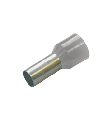 Embout de câblage, isolé, 2,5mm², L 8mm, gris couleur française, DIN46228-4 - 100 pièces