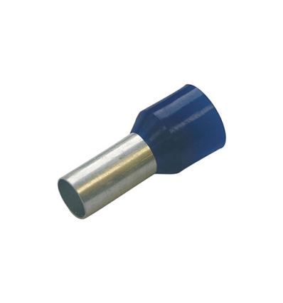 Embout de câblage, isolé, 0,75mm², 8mm, bleu couleur française, DIN46228-4 - 100 pièces