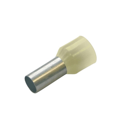 Embout de câblage, isolé, 16mm², L 12mm, ivoire couleur française, DIN46228-4 - 100 pièces