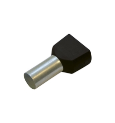 Haupa Twin-adereindhuls 2 geleiders zwart geïsoleerd PP 2 x 1,5mm² 8mm DIN +105°C - 100 stuks