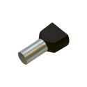 Haupa Twin-adereindhuls 2 geleiders zwart geïsoleerd PP 2 x 1,5mm² 8mm DIN +105°C - 100 stuks