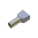 Haupa Twin-adereindhuls 2 geleiders grijs geïsoleerd PP 2 x 0,75mm² 8mm DIN +105°C - 100 stuks