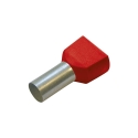 Haupa Twin-adereindhuls 2 geleiders rood geïsoleerd PP 2 x 1mm² 8mm DIN +105°C - 100 stuks