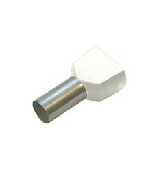 Haupa Twin-adereindhuls 2 geleiders wit geïsoleerd PP 2 x 0,5mm² 8mm DIN +105°C - 100 stuks