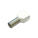 Haupa Twin-adereindhuls 2 geleiders wit geïsoleerd PP 2 x 0,5mm² 8mm DIN +105°C - 100 stuks