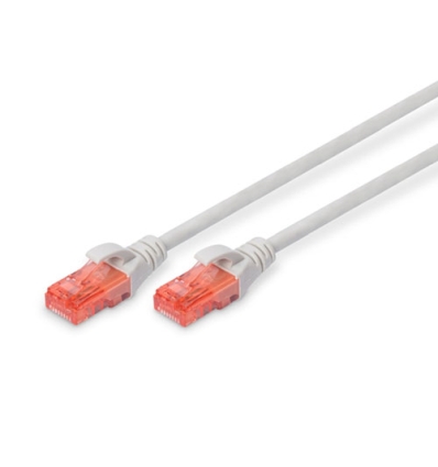 Digitus CAT 6 U-UTP câble patch,LSOH, Cu, AWG 26/7, longueur 0,5m, gris