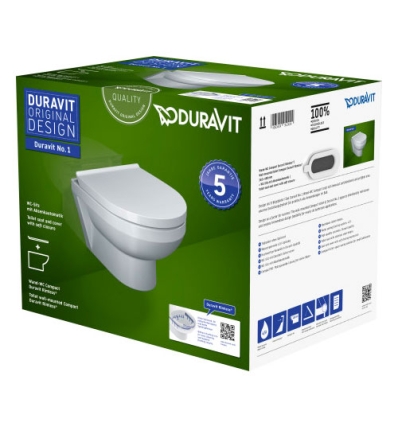 Duravit DuraStyle Basic toilette suspendue PACK Rimless (toilette suspendue + siège avec softclose) sans rebord - blanc