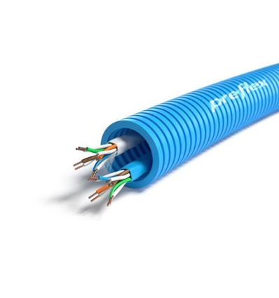 Preflex tube précâblé 20mm + câble data 2x U/UTP CAT6 4P PVC rouleau 100m - 1234001274