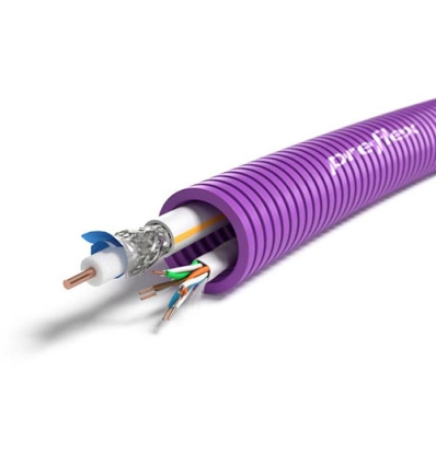 Preflex tube précâblé 20mm + câble data U/UTP6 + TRI6 HIRSCHMANN rouleau 100m - 1234002583