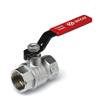 Arco Turia vanne à bille avec levier acier (rouge) FF 6/4 x 6/4