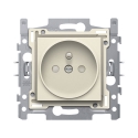 Niko Prise de courant avec broche de terre et obturateurs de protection, profondeur d’encastrement de 21 mm, socle avec bornes..