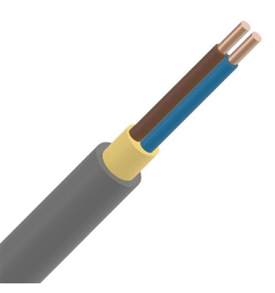 XVB 2X1,5mm² câble d'installation XLPE/PVC 1kV Cca gris - rouleau 100m