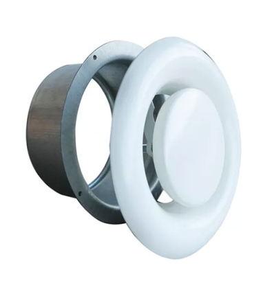 Sanutal Ø80 mm bouches à noyau soufflage, metal blanc RAL9010 - 99.AV080