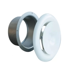 Sanutal Ø125 mm bouches à noyau reprise en metal blanc RAL9010 - 99.TV125