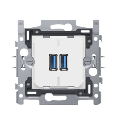 Niko Double chargeur USB-A intelligent, 3,5 A, fixation par griffes - 420-00510