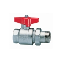 Cimberio CIM 346 vanne à bille 1/2" x 1/2" MF avec levier papillon rouge et raccord en 2 pieces